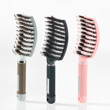 Curved Paddle Brush - hårborste med vildsvinshår