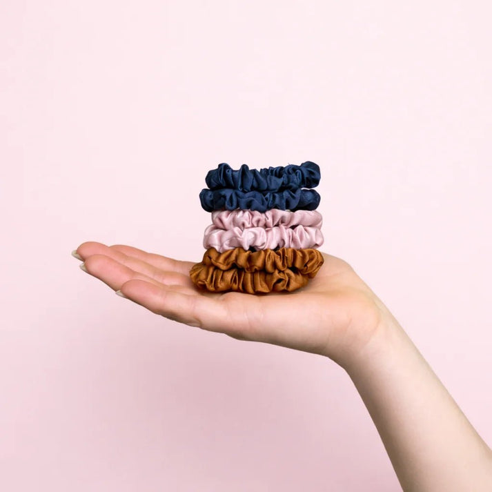 6-pak Soft Satin Scrunchies Small
