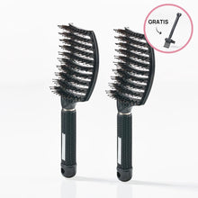 2 st Curved Paddle Brush + Gratis Cleaning Brush