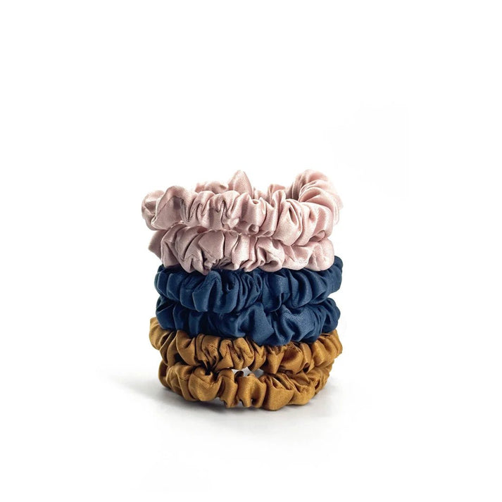 6-pak Soft Satin Scrunchies Small