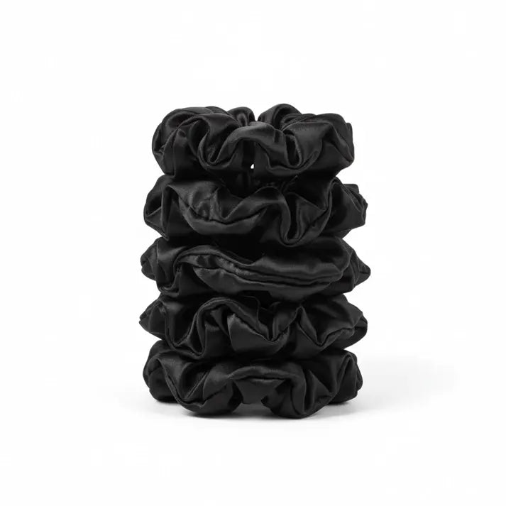 5-pak Soft Satin Scrunchies Medium