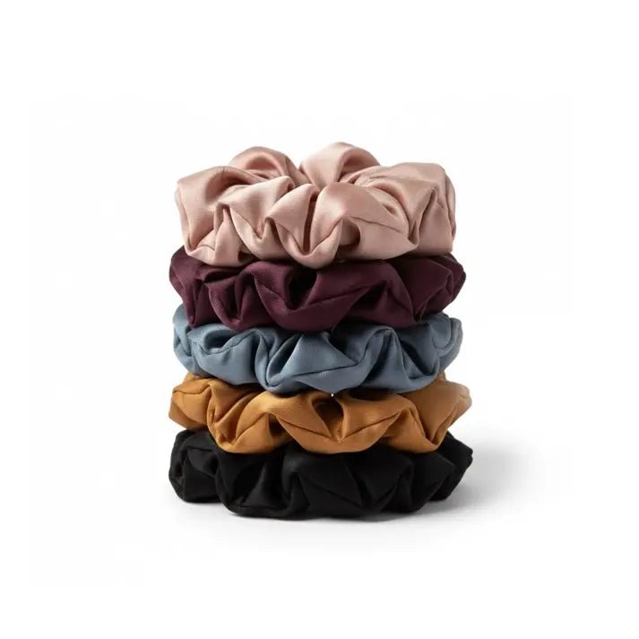 5-pak Soft Satin Scrunchies Medium