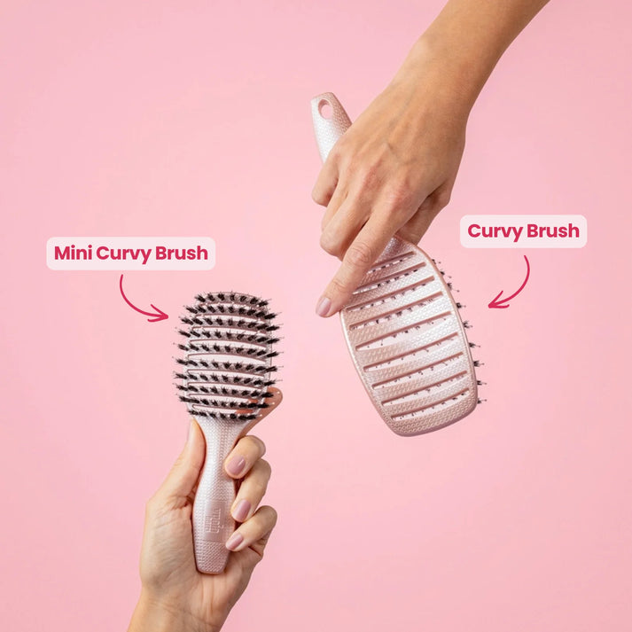 Mini Curvy Brush - hårborste med vildsvinshår
