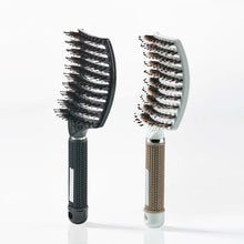 Curved Paddle Brush - hårborste med vildsvinshår