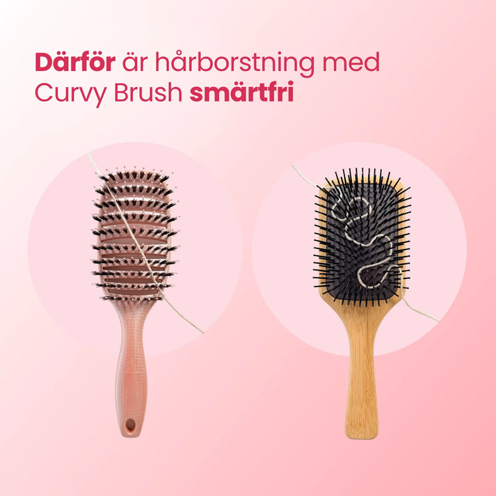 Mini Curvy Brush - hårborste med vildsvinshår