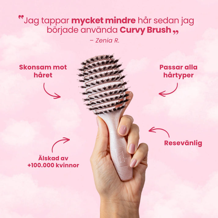 Mini Curvy Brush - hårborste med vildsvinshår