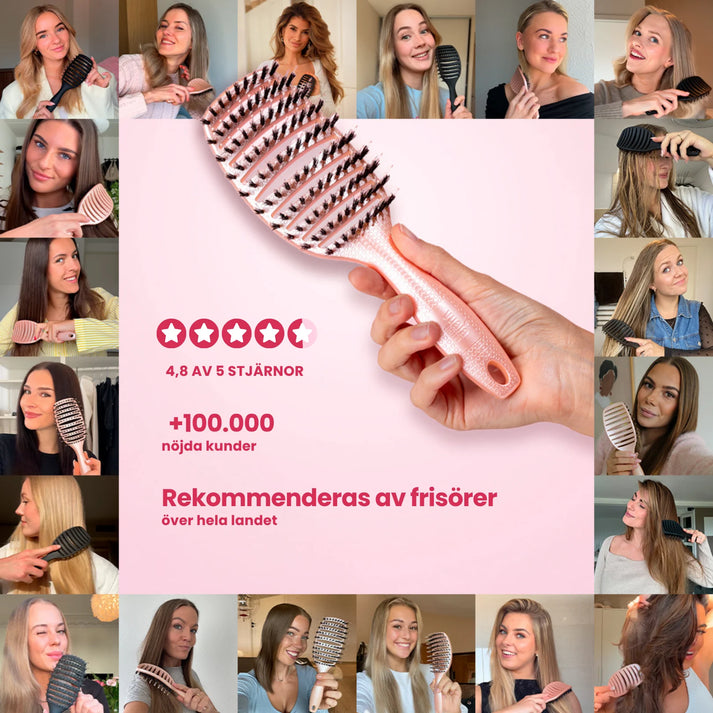 Mini Curvy Brush - hårborste med vildsvinshår