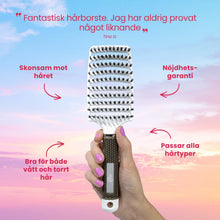 Curved Paddle Brush - hårborste med vildsvinshår