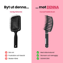 Curved Paddle Brush - hårborste med vildsvinshår