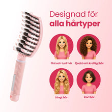 Curved Paddle Brush - hårborste med vildsvinshår