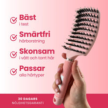 Curved Paddle Brush - hårborste med vildsvinshår