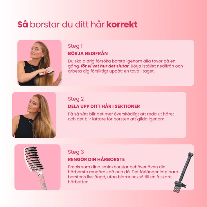 Curved Paddle Brush - hårborste med vildsvinshår